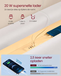 Bedframe met Zweefeffect, Ledverlichting en Laadstation, Wolkwit