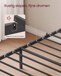 Metalen Bedframe met Zacht Gestoffeerd Hoofdbord, Duifgrijs