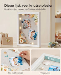 Fotolijst A4 om te Vullen met 6 Passe-partouts en Muurhaken, Los of Set van 2