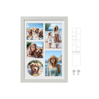Fotolijst A4 met 3 Passe-partouts en Muurhaken zonder Boren, 36,5 x 26 cm