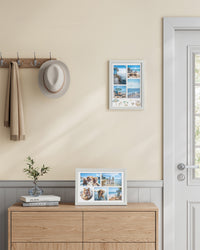 Fotolijst A4 met 3 Passe-partouts en Muurhaken zonder Boren, 36,5 x 26 cm