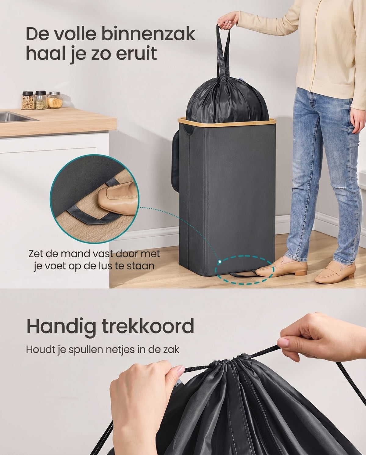 Flessenverzamelaar met Deksel, Inwerpgat en Uitneembare Binnenzak