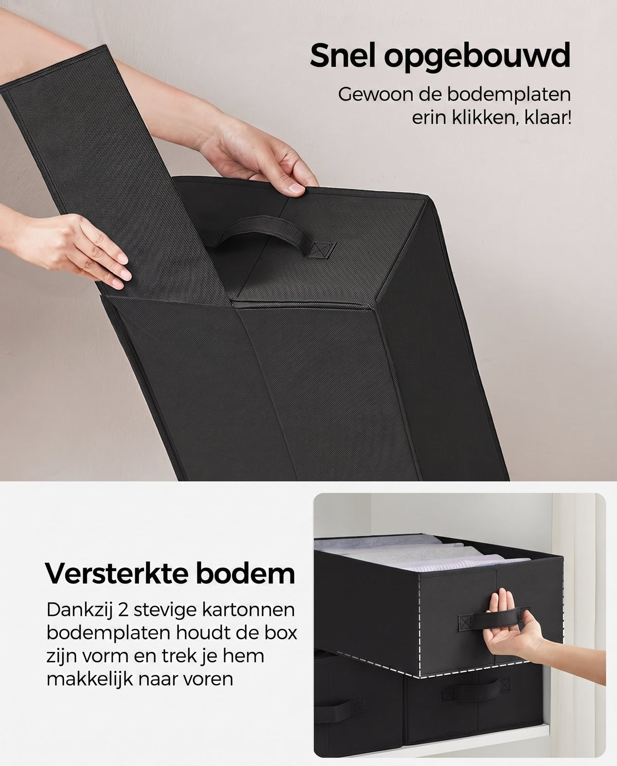 Opvouwbare Kledingkastorganizers met 6 Vakken, Set van 4, 42 x 30 x 17 cm