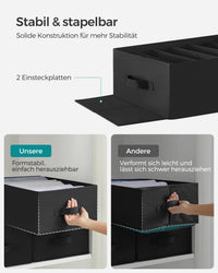 Opvouwbare Kledingkastorganizers met 6 Vakken, Set van 4, 42 x 30 x 17 cm