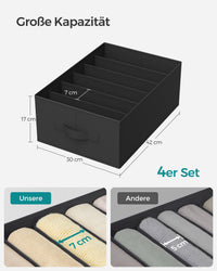 Opvouwbare Kledingkastorganizers met 6 Vakken, Set van 4, 42 x 30 x 17 cm