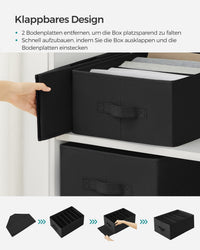 Opvouwbare Kledingkastorganizers met 6 Vakken, Set van 4, 42 x 30 x 17 cm
