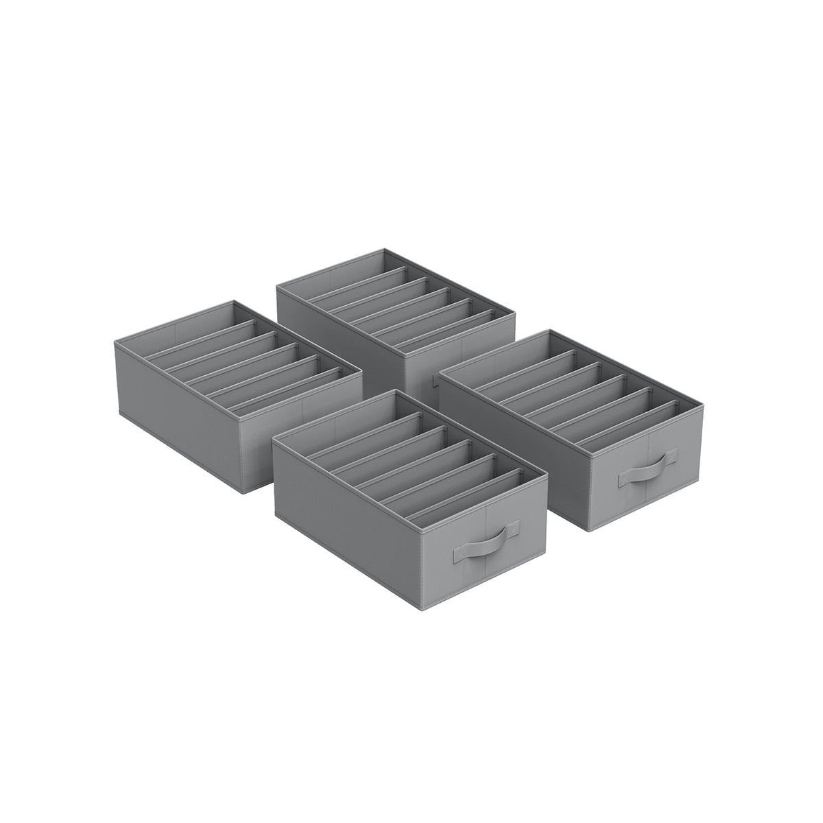 Opvouwbare Kledingkastorganizers met 6 Vakken, Set van 4, 42 x 30 x 17 cm