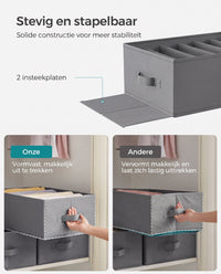 Opvouwbare Kledingkastorganizers met 6 Vakken, Set van 4, 42 x 30 x 17 cm
