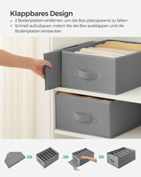 Opvouwbare Kledingkastorganizers met 6 Vakken, Set van 4, 42 x 30 x 17 cm