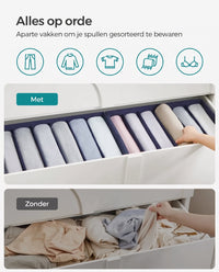 Opvouwbare Kledingkastorganizers met 6 Vakken, Set van 4, 42 x 30 x 17 cm