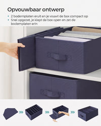 Opvouwbare Kledingkastorganizers met 6 Vakken, Set van 4, 42 x 30 x 17 cm