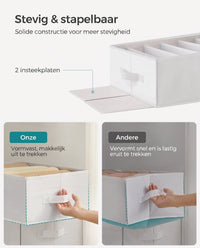 Opvouwbare Kledingkastorganizers met 6 Vakken, Set van 4, 42 x 30 x 17 cm
