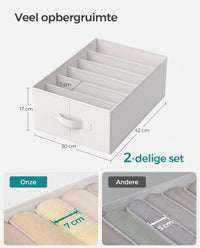 Opvouwbare Kledingkastorganizers met 6 Vakken, Set van 4, 42 x 30 x 17 cm
