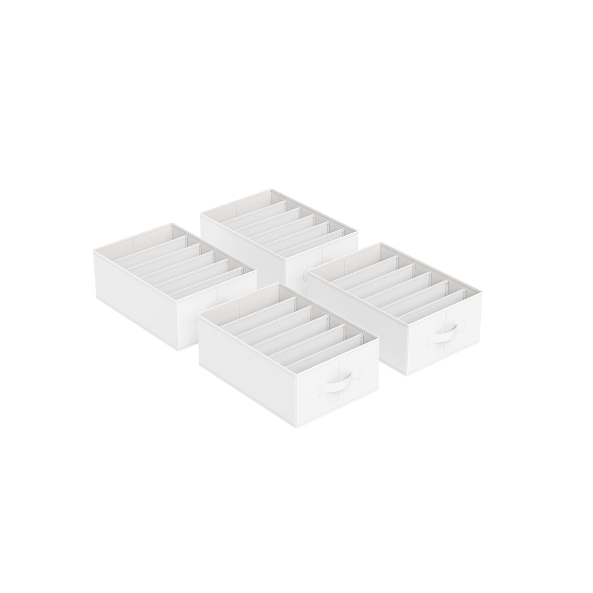 Opvouwbare Kledingkastorganizers met 6 Vakken, Set van 4, 42 x 30 x 17 cm