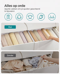 Opvouwbare Kledingkastorganizers met 6 Vakken, Set van 4, 42 x 30 x 17 cm