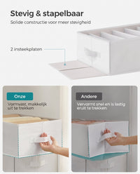 Opvouwbare Kledingkastorganizers met 6 Vakken, Set van 4, 42 x 30 x 17 cm