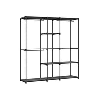 Vrijstaande Kledingkast van Stof met 11 Planken en 3 Hangvakken, 43 x 182 x 182 cm
