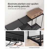 Vrijstaande Kledingkast van Stof met 11 Planken en 3 Hangvakken, 43 x 182 x 182 cm