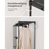 Vrijstaande Kledingkast van Stof met 11 Planken en 3 Hangvakken, 43 x 182 x 182 cm