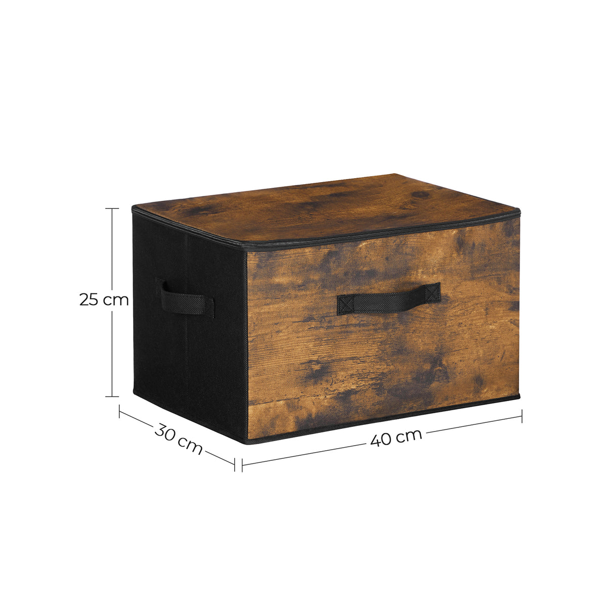 Opbergdozen met Deksel en Ritssluiting, Set van 3, 40 x 30 x 25 cm