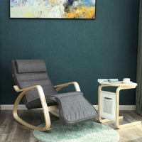 Schommelstoel met 5-voudig Verstelbare Voetensteun, 67 x 115 x 91 cm