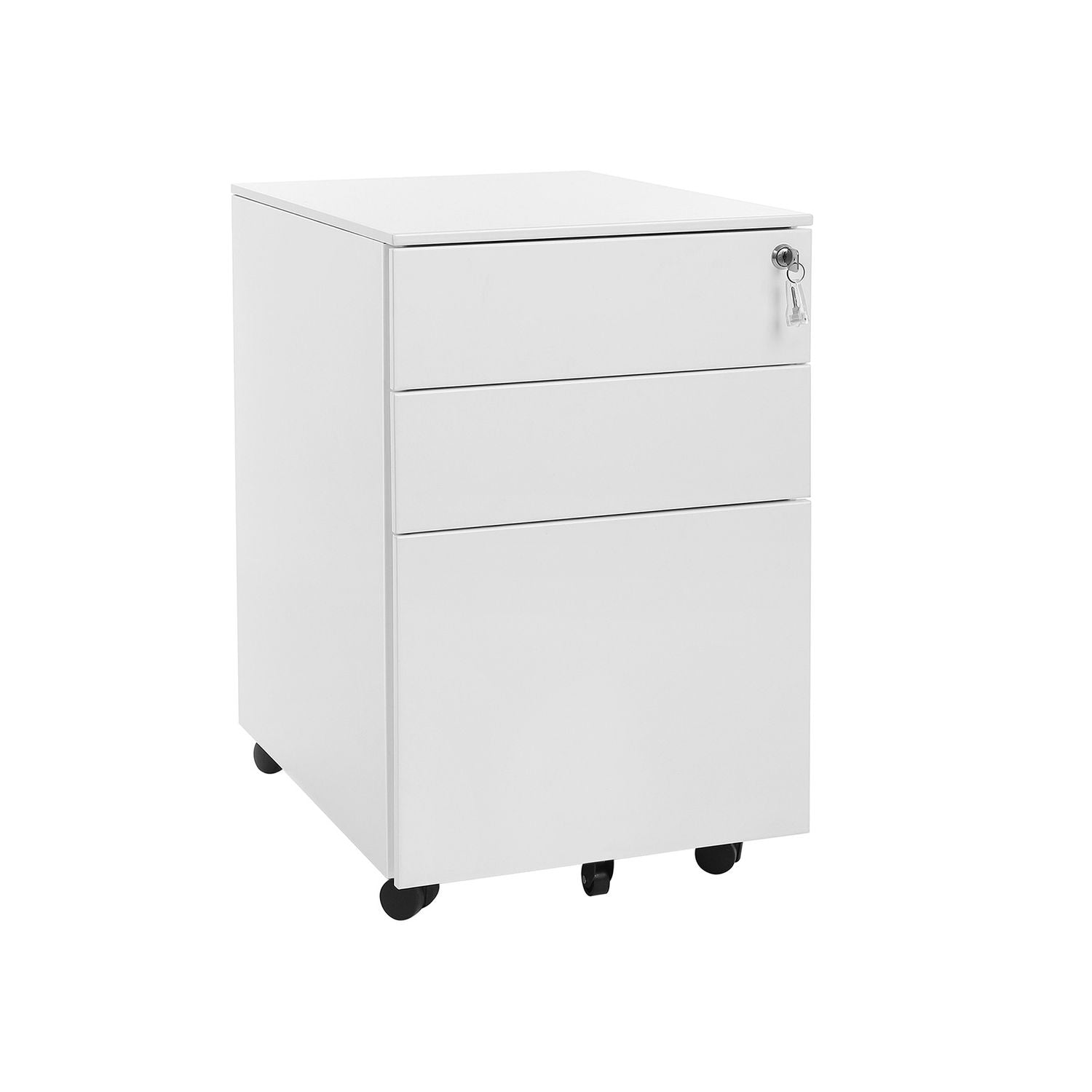 Stalen Rolcontainer met 3 Laden en Hangmap, 52x39x60 cm
