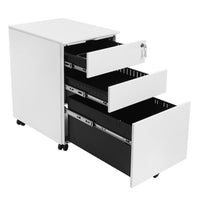 Stalen Rolcontainer met 3 Laden en Hangmap, 52x39x60 cm