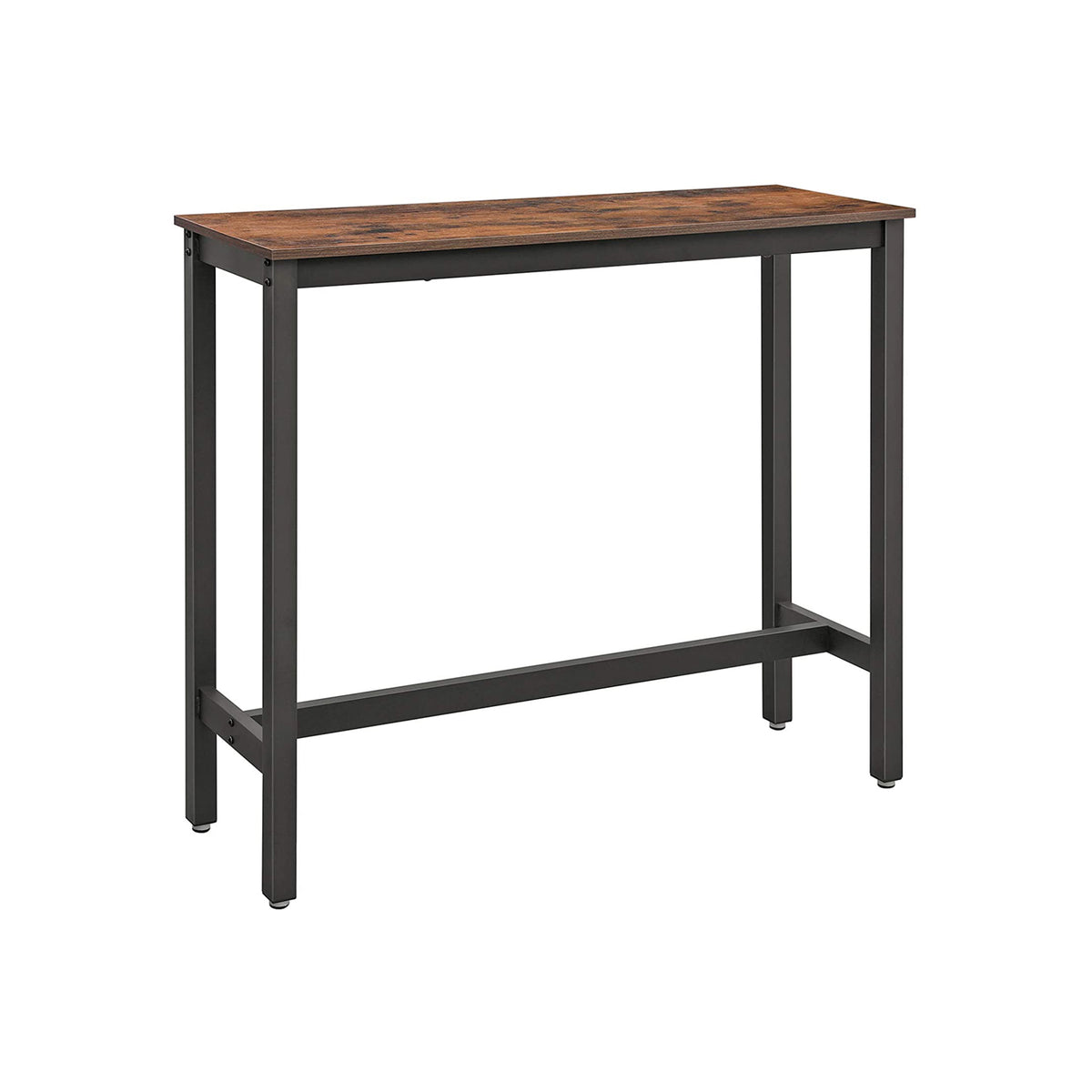 Smalle Bartafel met Metalen Frame en Houtlook Blad, 120 x 40 x 100 cm