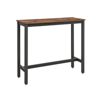 Smalle Bartafel met Metalen Frame en Houtlook Blad, 120 x 40 x 100 cm