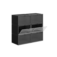 Stapelbare Schoenendozen met Transparante Deur, Set van 6, 28x36x22 cm