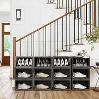Stapelbare Schoenendozen met Transparante Deur, Set van 6, 28x36x22 cm