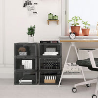 Stapelbare Schoenendozen met Transparante Deur, Set van 6, 28x36x22 cm