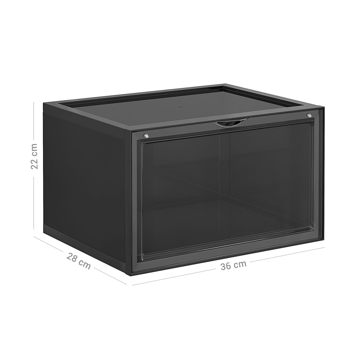 Stapelbare Schoenendozen met Transparante Deur, Set van 6, 28x36x22 cm