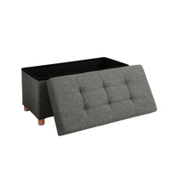 Opbergbank met Deksel en Houten Poten, 76 of 110 cm