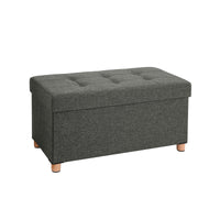 Opbergbank met Deksel en Houten Poten, 76 of 110 cm