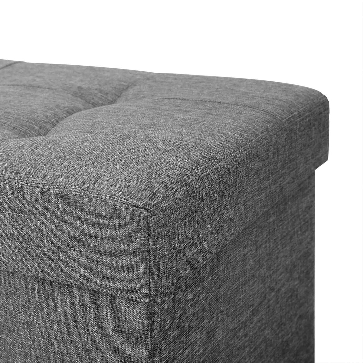 Opbergbank met Deksel en Houten Poten, 76 of 110 cm