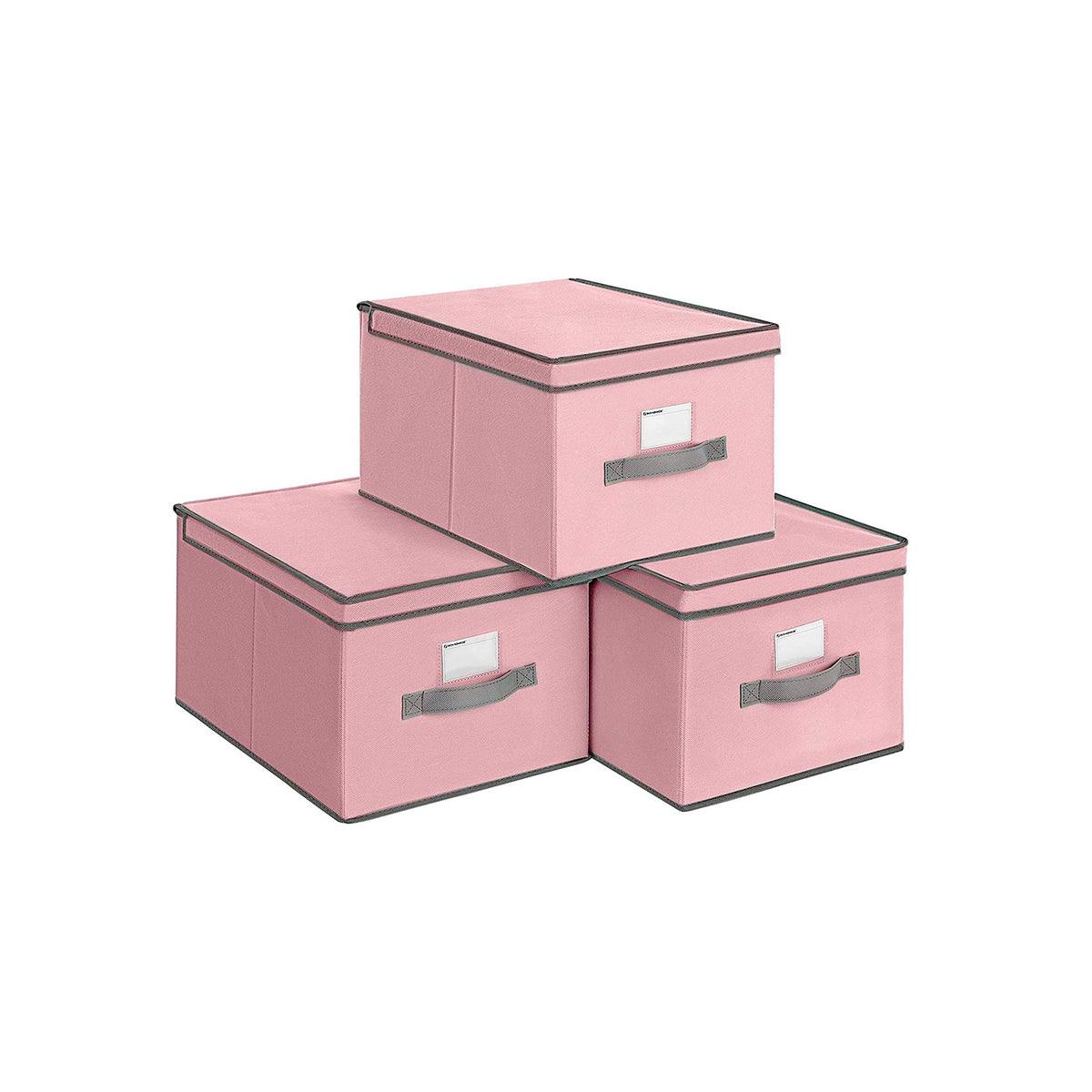 Vouwdozen met Scharnierend Deksel en Labelhouder, Set van 3, 40 x 30 x 25 cm