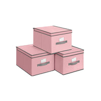 Vouwdozen met Scharnierend Deksel en Labelhouder, Set van 3, 40 x 30 x 25 cm