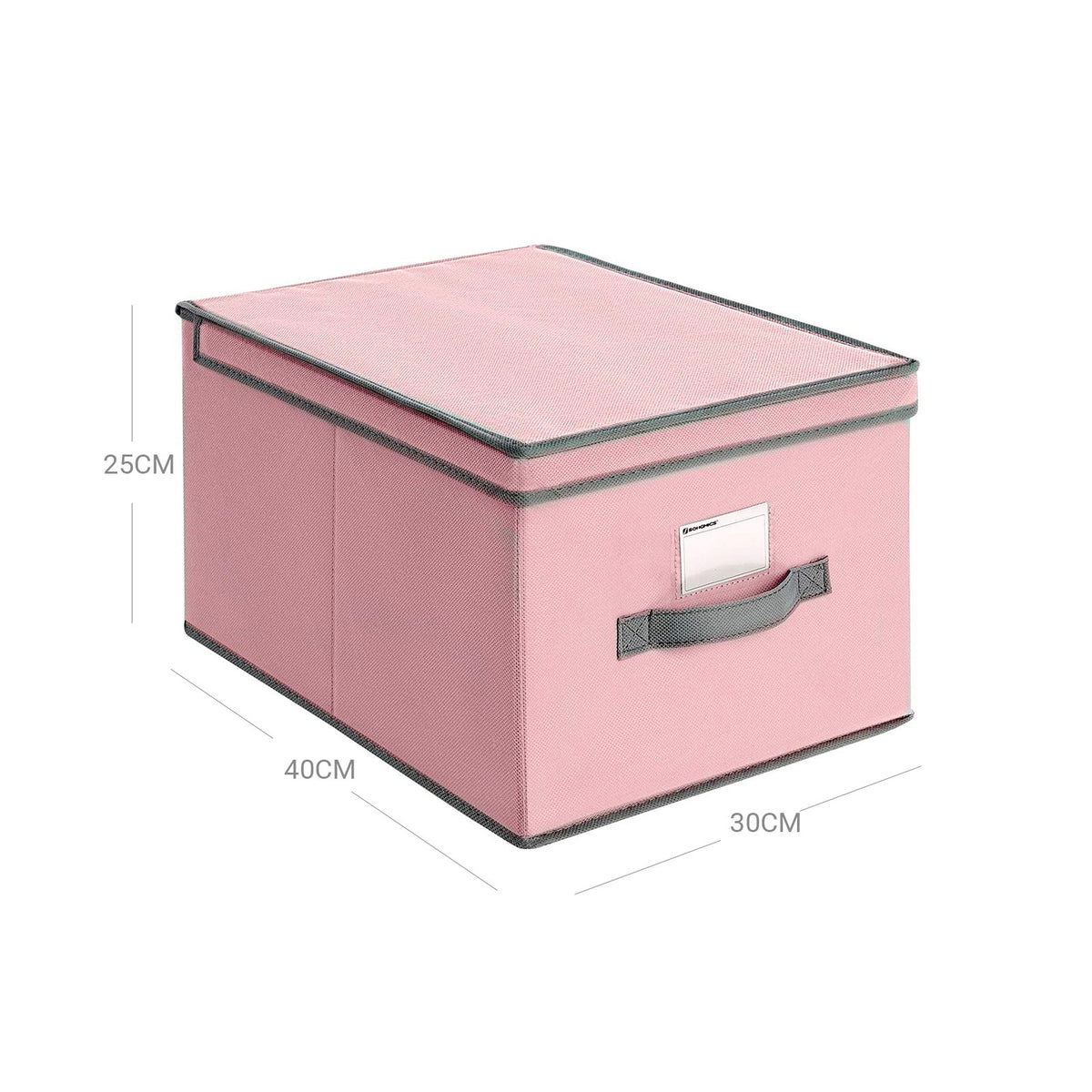 Vouwdozen met Scharnierend Deksel en Labelhouder, Set van 3, 40 x 30 x 25 cm
