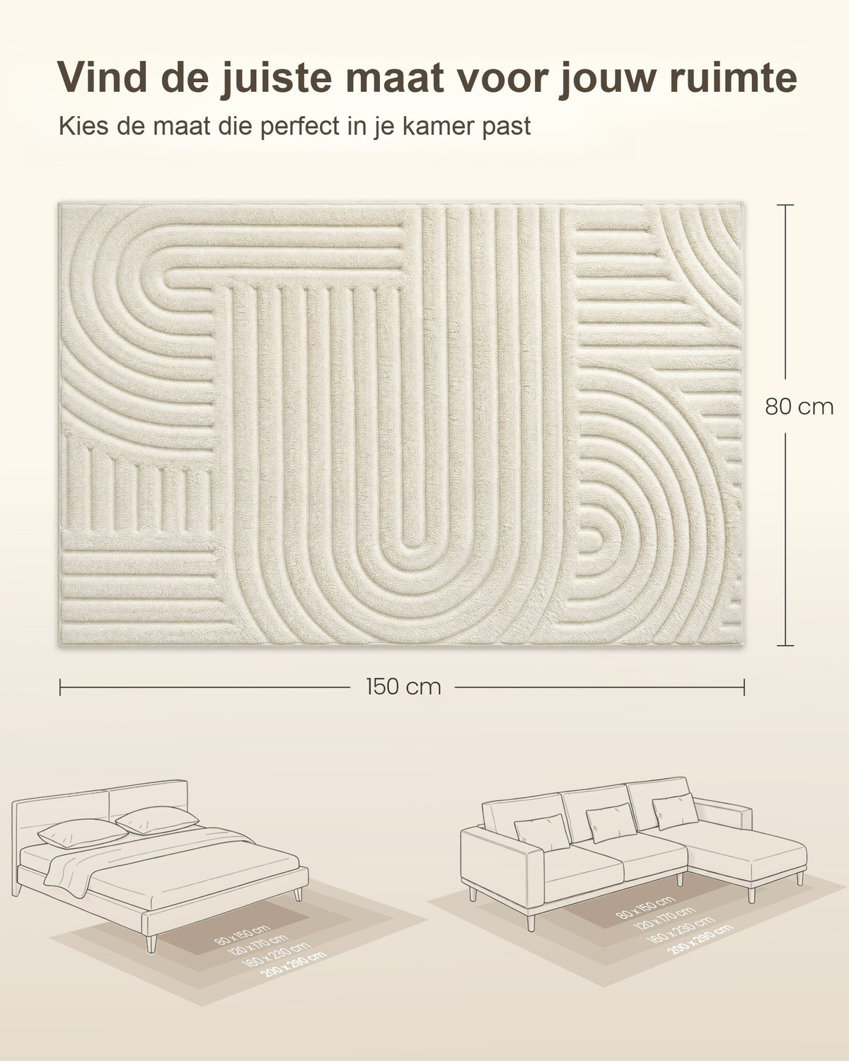 Vloerkleed met 3D-hoog-laagpool en Geometrisch Patroon