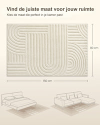 Vloerkleed met 3D-hoog-laagpool en Geometrisch Patroon