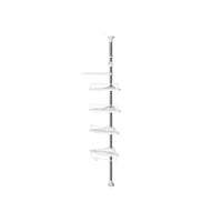 Verstelbare Doucheplank met 4 Planken, 3 Haken en Handdoekenrek, 95-300 cm