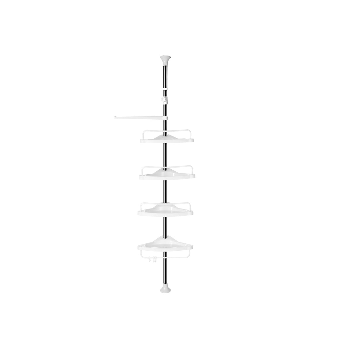 Verstelbare Doucheplank met 4 Planken, 3 Haken en Handdoekenrek, 95-300 cm