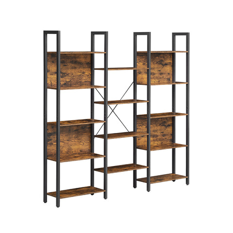 Boekenkast met 14 Planken en Metalen Frame, 158 x 166 cm