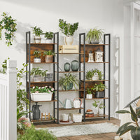 Boekenkast met 14 Planken en Metalen Frame, 158 x 166 cm