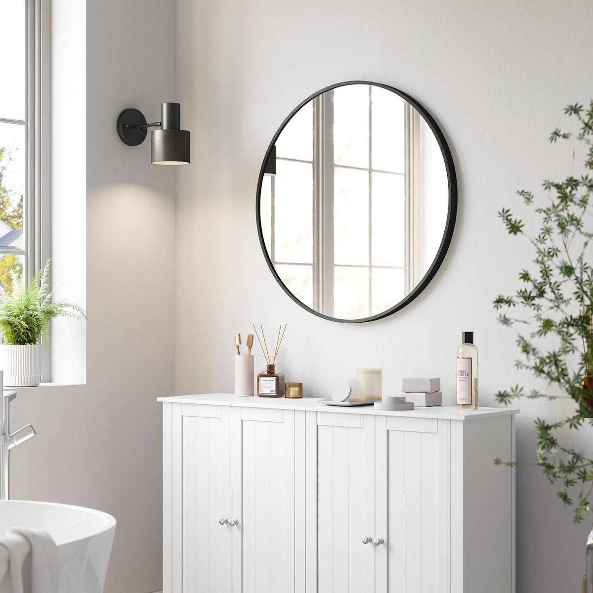 Ronde Wandspiegel met Metalen Frame