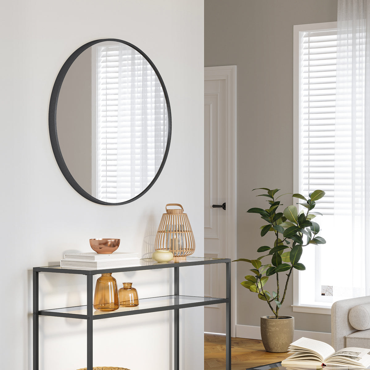 Ronde Wandspiegel met Metalen Frame