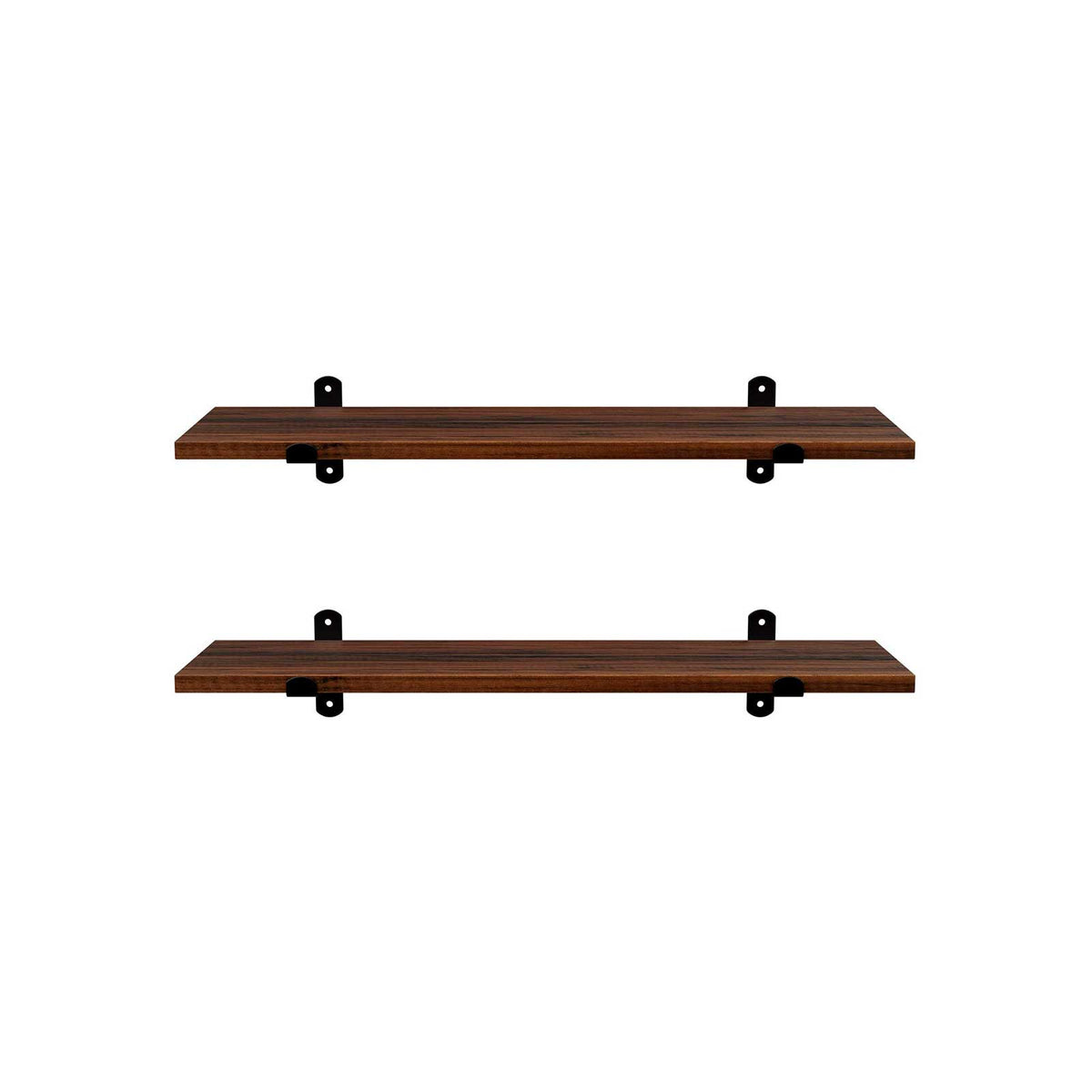 Zwevende Wandplanken Set van 2 in Vintage Houtlook, 60 x 20 x 7 cm