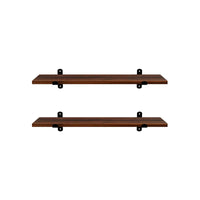 Zwevende Wandplanken Set van 2 in Vintage Houtlook, 60 x 20 x 7 cm
