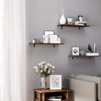 Zwevende Wandplanken Set van 2 in Vintage Houtlook, 60 x 20 x 7 cm